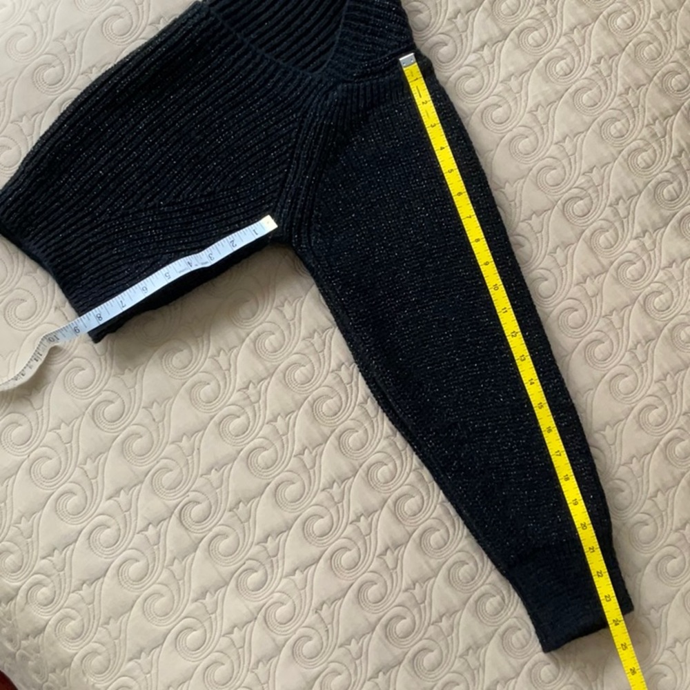 NWT Women's Rinascimento Knit / Square - Wide Neck Crop Top / Size S/M / Black - Picture 10 of 16